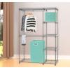 Simple Houseware Foldable Closet Laundry Hamper Basket, Black(Turquoise)