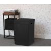 Simple Houseware Foldable Laundry Hamper Basket with Lid, Black(Black)