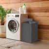 Simple Houseware Foldable Laundry Hamper Basket with Lid, Black(Dark Grey)