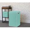 Simple Houseware Foldable Laundry Hamper Basket with Lid, Black(Turquoise)