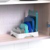 Simple Houseware Food Container Lid Organizer, Adjustable Dividers Lids Storage, 10”x8”, White(Small – 10.6” x 8.3”)