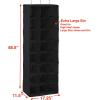 Simple Houseware Hanging Closet Organizers 24 Section Shoe Shelves, Gray(Black)