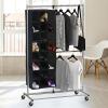 Simple Houseware Hanging Closet Organizers 24 Section Shoe Shelves, Gray(Black)