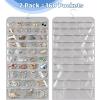 Simple Houseware Hanging Jewelry Storage Organizer, 80-Pocket with 5 Sizes for All Types of Accessories, Gray(2 Pack)