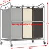 Simple Houseware Heavy-Duty 3-Bag Laundry Sorter Cart, Silver(Silver/Assorted)