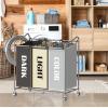 Simple Houseware Heavy-Duty 3-Bag Laundry Sorter Cart, Silver(Silver/Assorted)