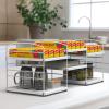 Simple Houseware Kitchen Wrap Organizer Storage Height Adjustable Rack, White(White)
