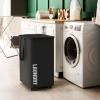 Simple Houseware Large 82L Laundry Basket with Wheels, Collapsible Fabric Hamper with Handles, Black(Black)