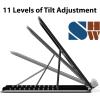 Simple Houseware Mesh Laptop Stand with 11-Levels Adjustable Ventilated Computer Holder, Black