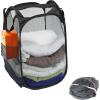 Simple Houseware Mesh Pop-Up Laundry Hamper Basket with Side Pocket, Black – 2 Pack(Black)