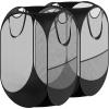 Simple Houseware Mesh Pop-Up Laundry Hamper Basket with Side Pocket, Black – 2 Pack(Black)
