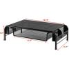 Simple Houseware Metal Desk Monitor Stand Riser with Organizer Drawer, Black, 2 Packs