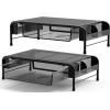 Simple Houseware Metal Desk Monitor Stand Riser with Organizer Drawer, Black, 2 Packs