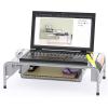 Simple Houseware Metal Desk Monitor Stand Riser with Organizer Drawer, Black(Silver)