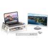 Simple Houseware Metal Desk Monitor Stand Riser with Organizer Drawer, Black(White)