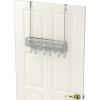 Simple Houseware Over The Door 11 Hook Organizer Rack with Basket Storage, Chrome(Single Basket)
