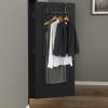 Simple Houseware Over The Door Clothes Hanging Rod, Black(Black)