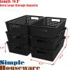 Simple Houseware Plastic Stackable Storage Basket Pantry Organizer, 6 Pack, 14.5″ x 8.5″ x 3.5″, White(Black)