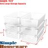 Simple Houseware Plastic Stackable Storage Basket Pantry Organizer, 6 Pack, 14.5″ x 8.5″ x 3.5″, White(Clear)