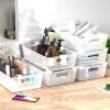 Simple Houseware Plastic Stackable Storage Basket Pantry Organizer, 6 Pack, 14.5″ x 8.5″ x 3.5″, White(Clear)