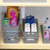 Simple Houseware Plastic Stackable Storage Basket Pantry Organizer, 6 Pack, 14.5″ x 8.5″ x 3.5″, White(Grey)