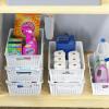 Simple Houseware Plastic Stackable Storage Basket Pantry Organizer, 6 Pack, 14.5″ x 8.5″ x 3.5″, White(White)