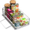 Simple Houseware Pull-Out Cabinet Sliding Basket Organizer, 17.2″ D x 9.7″ W x 5″ H – White, Ideal for Kitchen and Bathroom Cabinet Storage, Under Sink or Pantry Organization(Chrome)