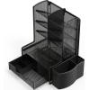 Simple Houseware SHW 6-Compartment Desktop Organizer with Drawer, Black