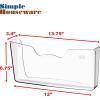 Simple Houseware Single Pocket Wall Mount for Hanging File Holderr, 5 Packs, Assorted Colors(Clear)