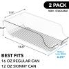 Simple Houseware Soda Can Organizer and Dispenser for Refrigerator / Pantry, Clear, Set of 2(2 Pack)