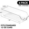 Simple Houseware Soda Can Organizer and Dispenser for Refrigerator / Pantry, Clear, Set of 2(6 Pack)