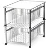 Simple Houseware Stackable Basket Drawer, White(Chrome)