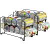 Simple Houseware Stackable Beverage Soda Can Dispenser Organizer Rack, White – 2 Pack(Bronze)