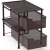 Simple Houseware Stackable Cabinet Basket Drawer Organizer, Silver(Bronze)