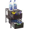 Simple Houseware Stackable Cabinet Basket Drawer Organizer, Silver(Bronze)