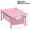 Simple Houseware Stackable Cabinet Basket Drawer Organizer, Silver(Pink)