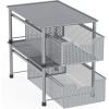 Simple Houseware Stackable Cabinet Basket Drawer Organizer, Silver(Silver)