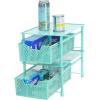 Simple Houseware Stackable Cabinet Basket Drawer Organizer, Silver(Turquoise)