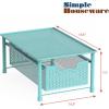 Simple Houseware Stackable Cabinet Basket Drawer Organizer, Silver(Turquoise)