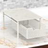Simple Houseware Stackable Cabinet Basket Drawer Organizer, Silver(White)