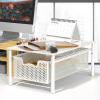 Simple Houseware Stackable Cabinet Basket Drawer Organizer, Silver(White)