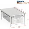 Simple Houseware Stackable Cabinet Basket Drawer Organizer, Silver(White)