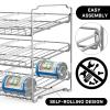 Simple Houseware Stackable Can Organizer Rack for Pantry/Cabinet – 11.5″ D x 17″ W x 13.75″ H, Holds 36 Cans, 3-Tier Can Food Storage Dispenser, Chrome(Silver)