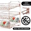 Simple Houseware Stackable Can Organizer Rack for Pantry/Cabinet – 11.5″ D x 17″ W x 13.75″ H, Holds 36 Cans, 3-Tier Can Food Storage Dispenser, Chrome(Rose Gold)