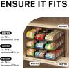 Simple Houseware Stackable Can Organizer Rack for Pantry/Cabinet – 11.5″ D x 17″ W x 13.75″ H, Holds 36 Cans, 3-Tier Can Food Storage Dispenser, Chrome(Bronze)