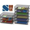 Simple Houseware Stackable Desk File Document Letter Tray Organizer, 3 Packs, Black(Black)