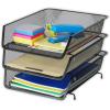 Simple Houseware Stackable Desk File Document Letter Tray Organizer, 3 Packs, Black(Black)