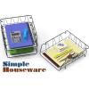 Simple Houseware Stackable Desk File Document Letter Tray with Liner, Wire Grid, 3 Packs, Black(Black)