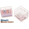 Simple Houseware Stackable Desk File Document Letter Tray with Liner, Wire Grid, 3 Packs, Black(Rose Gold)