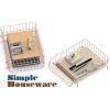 Simple Houseware Stackable Desk File Document Letter Tray with Liner, Wire Grid, 3 Packs, Black(Rose Pink)